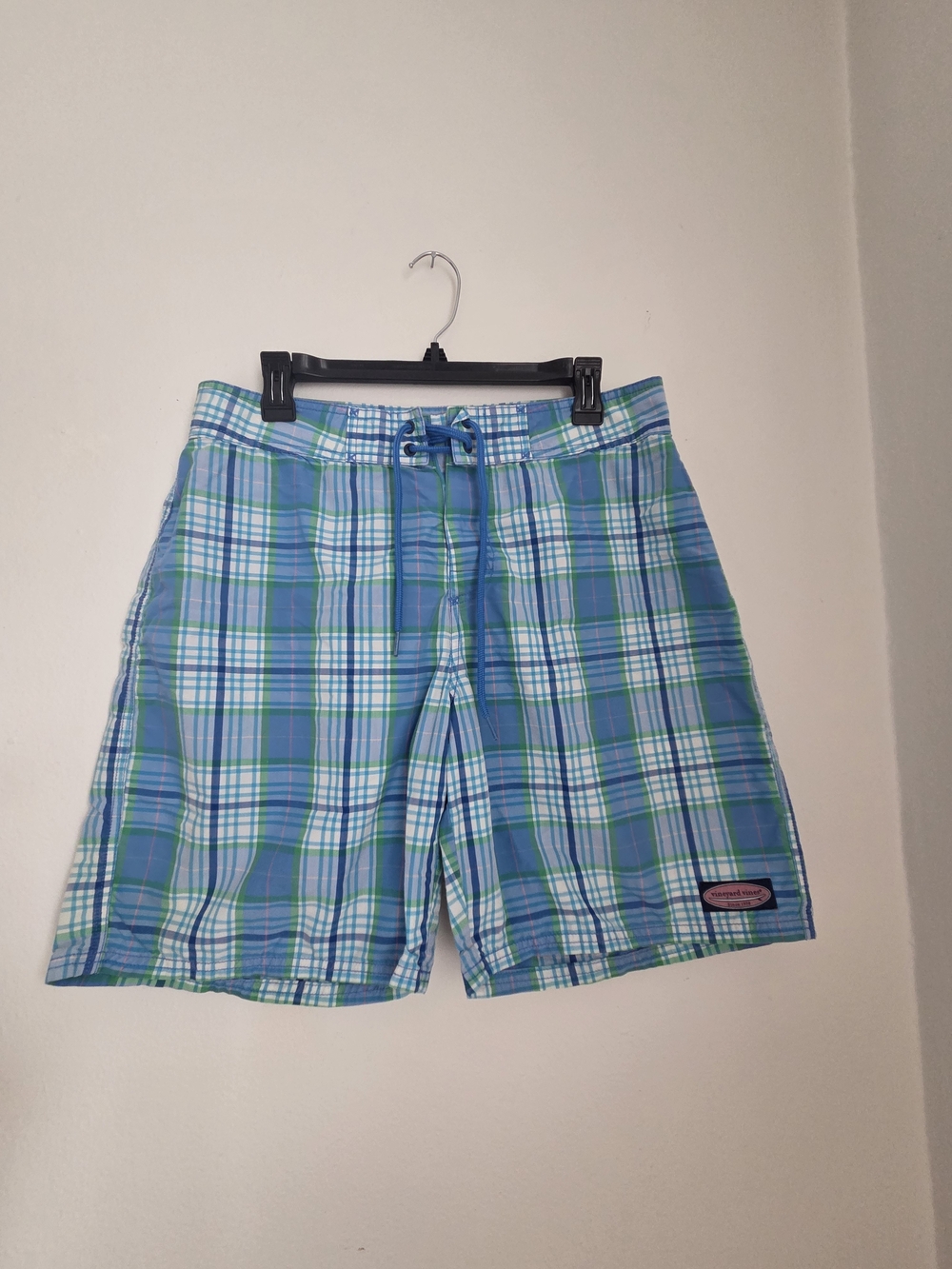 Vineyard Vines Blue & Green Plaid Board Shorts